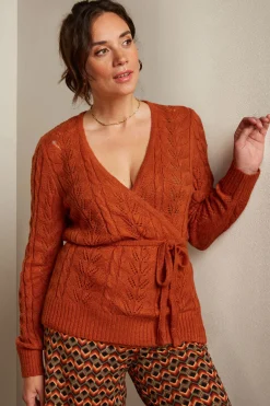 King Louie Vesten|Wrap Top Farfalle Caramel