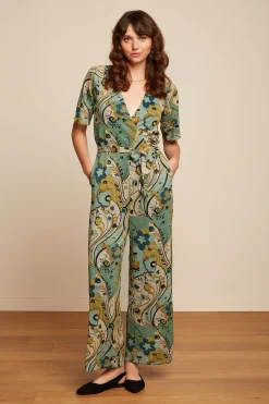 King Louie Jumpsuits|Zita Jumpsuit Frenzy Dusty Turquoise